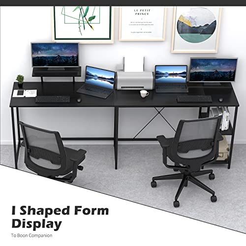 OUTFINE 59'' L Shaped Desk Corner Desk Double Computer Desk Home Office