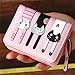 Shayin FXTXYMX Women's Cute Cat Wallets PU Leather Coin Purse Bifold Wallet Clutch Bag Card Holder for Teen Girls (Pink)