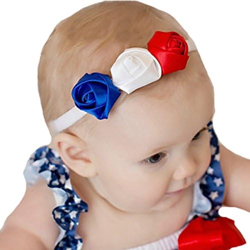 Miugle Baby Girl Headbands with Ribbon Rose Flowers