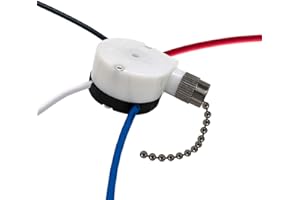 ZE-268S6- Ceiling Fan Switch Zing Ear ZE-208S E89885 3 Speed 4 Wire Fan Switch Pull Chain Ceiling Fan Switch Speed Control Switch for Ceiling Fans, Wall Lamps, Cabinet Light, Black Bronze 1PCS