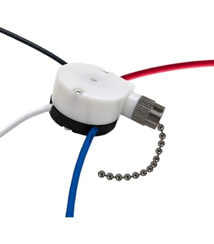 MECCANIXITY Ceiling Fan Switch 3 Speed 4 Wire, ZE-208S