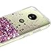 Skmy Moto E4 Case, Liquid Glitter Sparkle Girl Women Cute Clear TPU+Shockproof Hard PC Protective Case for Motorola Moto E4 (Rose Gold)