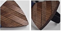 Men Red Woven Handkerchief Wooden Cufflinks Brooch