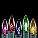 C9 Multi Christmas String Light Set - Outdoor Christmas Light String - Hanging Christmas Lights - Roofline Light String - Outdoor Patio String Lights - Green Wire - 25 Foot