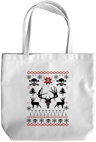 Amazon Fox Republic スカルのダサいクリスマスセーター トートバッグ Lサイズ Fox Republic トートバッグ
