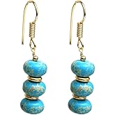 Gempires Lightweight Beaded Earrings Handmade Gemstone Jewelry Hypoallergenic Gold Plated Dangling Earrings For Women