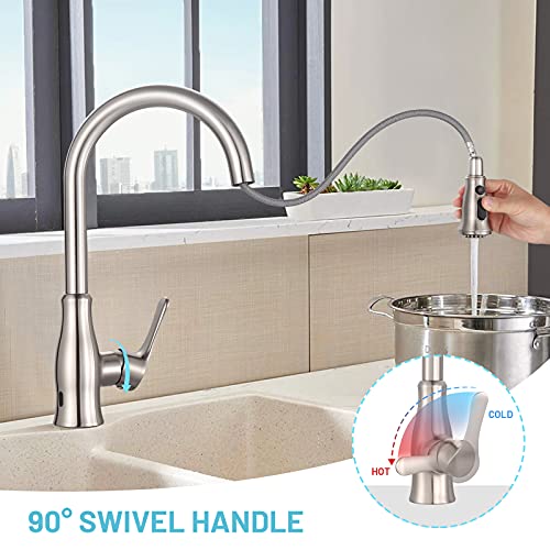 Touchless Kitchen Faucet, Automatic Motion Sensor Sink Faucet with 3