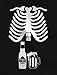 Funny Mens Skeleton Beers in Belly Shirt Ribcage Xray Halloween Costume Shirts for Men Large Black