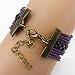 Ac Union Handmade Adjustable Leather Bracelet, with Sister Metal Charm Friendship Gift for Women Gril