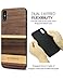 YFWOOD for iPhone Xs Wood Case, Geometric Wood Grain Cover Slim Textured Scratch Proof Drop Proof Durable Bumper Full Body Protective Case for iPhone X/XS