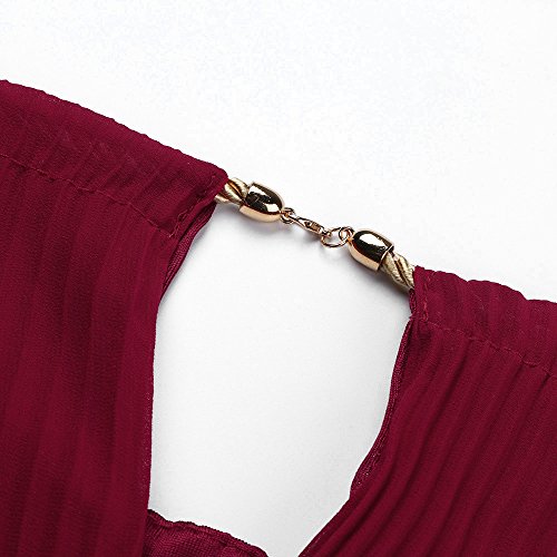 TIFENNY Womens Formal Chiffon Sleeveless Prom Evening Evening Party Long Maxi Dress Summer Fashion Beach Dresses Wine