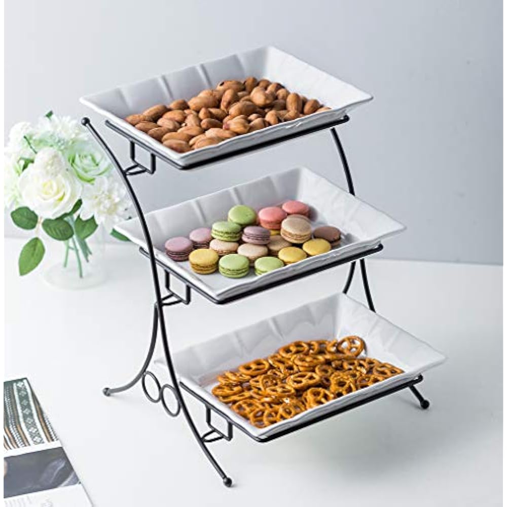Bakeware Sets Porcelain Baking With Stand Tiered Serving 3 Buffet Server Perfect eBay