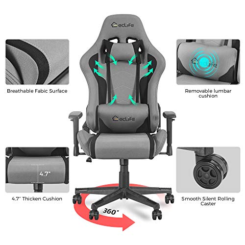 Okeysen Gaming Chair Fabric Computer Chairs, Ergonomic Video Game Chairs for Kids Adults, Gamer Chair with Massage… - Image 4
