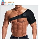 Plenty of Brands Shoulder Stability Brace with Pressure Pad - Lightweight, Breathable Shoulder Support for Rotator Cuff, Dislocated AC Joint, Labrum Tear, Shoulder Pain, Compression Sleeve