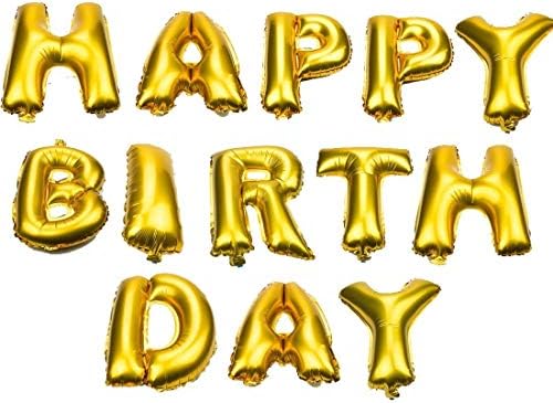 Ecocare Happy Birthday Balloon | Foil Balloon Set | 13 Letters (Golden) | Ideal for Party Decoration