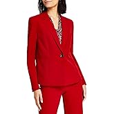 Kasper Womens Kasper Petite One-Button Blazer – Stretch Fabric, Classic Fit