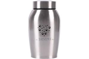 YOUDEAR MEMORIALS Stainlee Steel Pet Urns,Premium Urns for Dog and Cat Ashes,Paws Engraved Dog Urn for Ashes,Cat Creamtion Urn for Ashes,Pet Urn for Large Dog