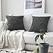 Kevin Textile Pillow Case Faux Linen Toss Soft Throw Cushion Covers for Couch, Invisible Zipper, 18x18 inches(Set of 2, Black)