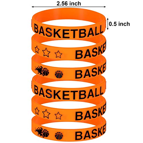 Norme 24 Pieces Basketball Silicone Bracelets Boy Rubber Wristbands
