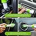 Topmart Windshield Cleaner,Windshield Cleaning Tool with Extendable Handle and Air Vent Duster for Car Interior Exterior,Car Glass Cleaner Kit with Washable Reusable Microfiber Cloth