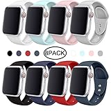 Muzzai Sport Band Compatible for Apple Watch Band 38mm 40mm,Soft Silicone Strap Replacement Band Compatible for iWatch Series 4,Series 3,Series 2,Series 1,S/M M/L,Women Man