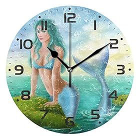 Naanle Fantasy Beautiful Woman Mermaid in Ocean Marine Sea Life Round/Square/Diamond Acrylic Wall Clock Oil Painting… 51XCsP%2BFRtL
