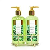 Spa Luxetique Hand Soap and Hand Lotion Caddy Set, Green Tea Hand Cream Gift Set, Ideal Gift for the Holidays, Christmas, Birthday, Mother's Day, Valentine's Day, Thank You Gift