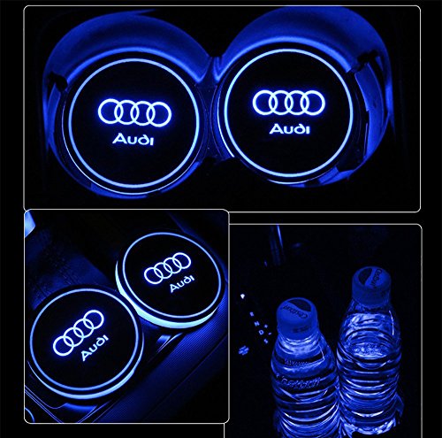 Auto sport 2pcs led cup holder mat pad coaster with usb…