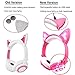 Kids Headphones Glowing Cat Earphones Over/on Ear with LED USB, Rechargeable Wired Foldable Game Headset for Girls Boys Toddlers Phone PC, Learning Education Toys Holiday Christmas Birthday Gifts