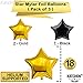 Gold and Black Birthday Decorations Set - Happy Birthday Banner for Birthday Party Decorations | Gold Foil Fringe and Mylar Star Balloons, Pack of 3 | Happy Birthday Black and Gold Party Decorations