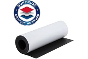 Superior Graphic Supplies Magnetic White Material - Extremely Strong & Flexible Magnetic Sheet Roll Matte White -30 Mil / 0.03inch Thickness - 24inchW x 12inchL – 2 Sheets, 2 Pack