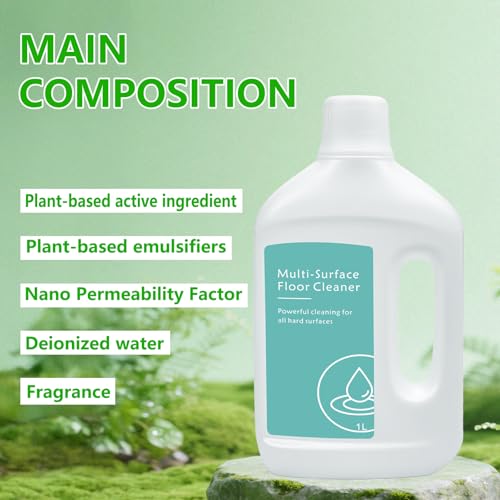Floor Cleaning Solution for Dreame L40 Ultra/L50 Ultra/X50 Ultra/L10s Ultra Gen 2/X40 Ultra and Other L/X/Aqua/Matrix Series Robot Vacuum Cleaners, Multi-Surface Floor Cleaner Liquid, Fits MOVA, 1L