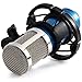 Recording Microphone Professional Condenser Mic with Shock Mount and Anti-wind Foam Cap for Ham Radio Podcasting Presentation (Blue)