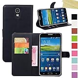 Samsung Galaxy Mega 2 Case, AMASELL PU Leather Wallet Flip Open Pocket ID Credit Card Holders/Cash Slots Case Cover for Samsung SM-G750F, Samsung SM-G7508Q, Black