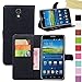 Samsung Galaxy Mega 2 Case, AMASELL PU Leather Wallet Flip Open Pocket ID Credit Card Holders / Cash Slots Case Cover for Samsung SM-G750F, Samsung SM-G7508Q, Black