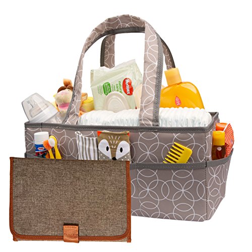 Baby Diaper Caddy Organizer [Large] with Diaper Changing Pad by SwingingBaby. Splash Proof Nursery Organizer/Storage Basket, Plus 100% Waterproof Changing Mat. Both Machine Washable. - Thumbnail 7