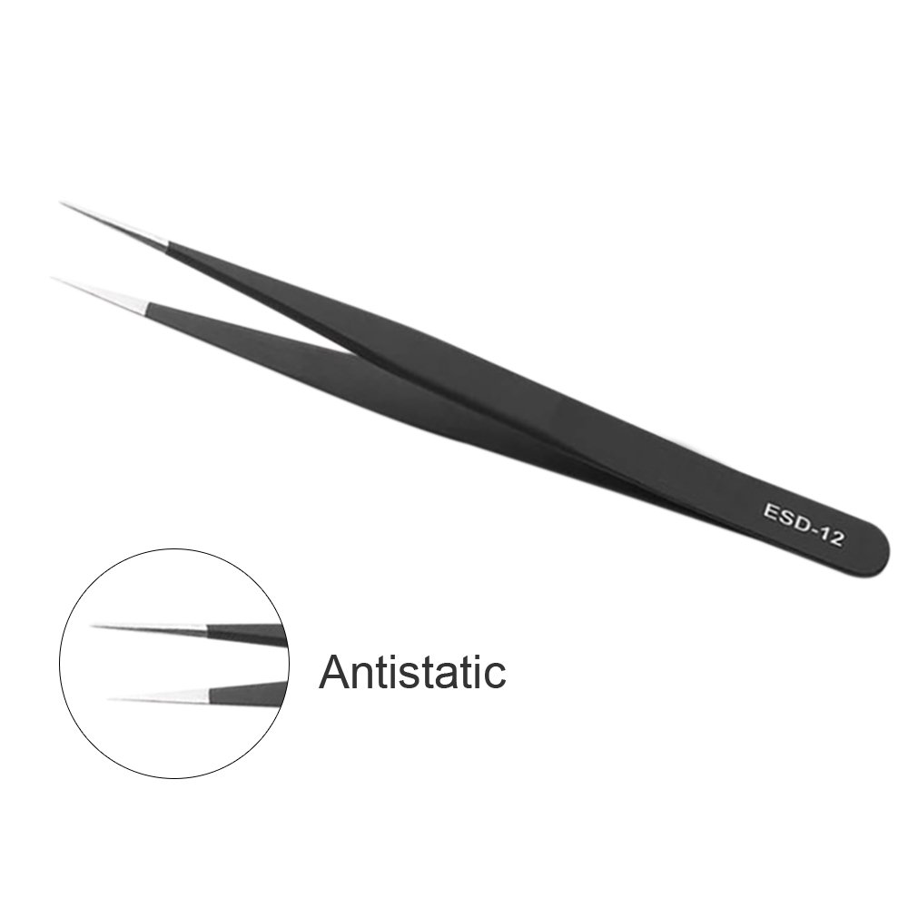 9 Piece ESD Tweezers Tools Kit, Beaulinks Precision Anti-Static Non-Magnetic Tweezers for Beauty,Nail Art,Jewelry-Making Watches,Medical,Electronics, Laboratory Work