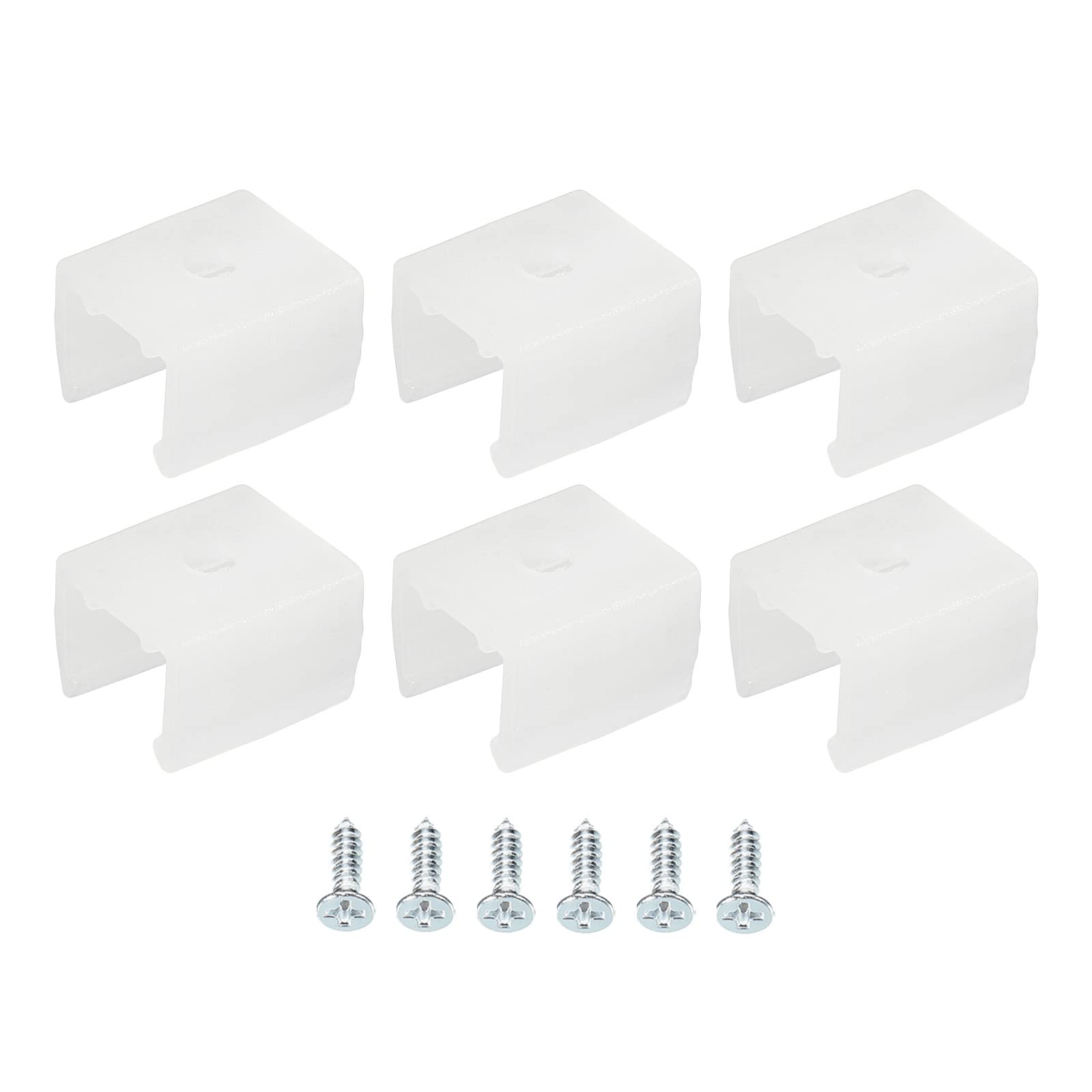 Photo 1 of MECCANIXITY Waterproof LED Strip Mounting Clips Holder Mounting Bracket Support Fixing Clamps Fit 8mm to 10mm Silicone LED Strip Lighting, Translucent Pack of 50