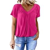 Dokotoo Women's Casual Summer T Shirts Short Sleeve V Neck Tops Tshirts