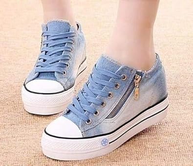 tenis jeans feminino com ziper