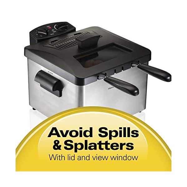 Hamilton Beach Deep Fryer with 2 Frying Baskets, 19 Cups / 4.5 Liters