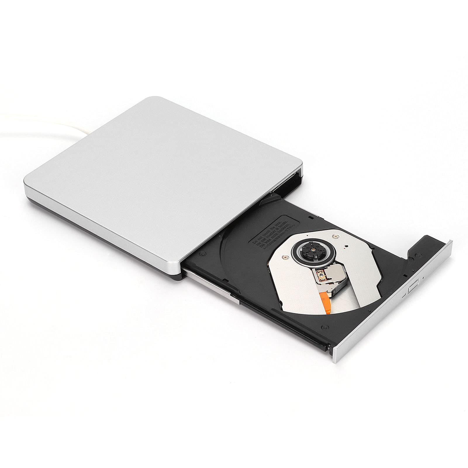 External CD DVD Drive, USB2.0 Portable Optical Drive Rewriter Reader Writer Burner, Support CD-ROM/CD-R/CD-RW/DVD-ROM SL/DVD-R/DVD-RW/DVD+R/DVD+RW/DVD+R DL for Laptop Desktop Pc Plug and Play(Silver)
