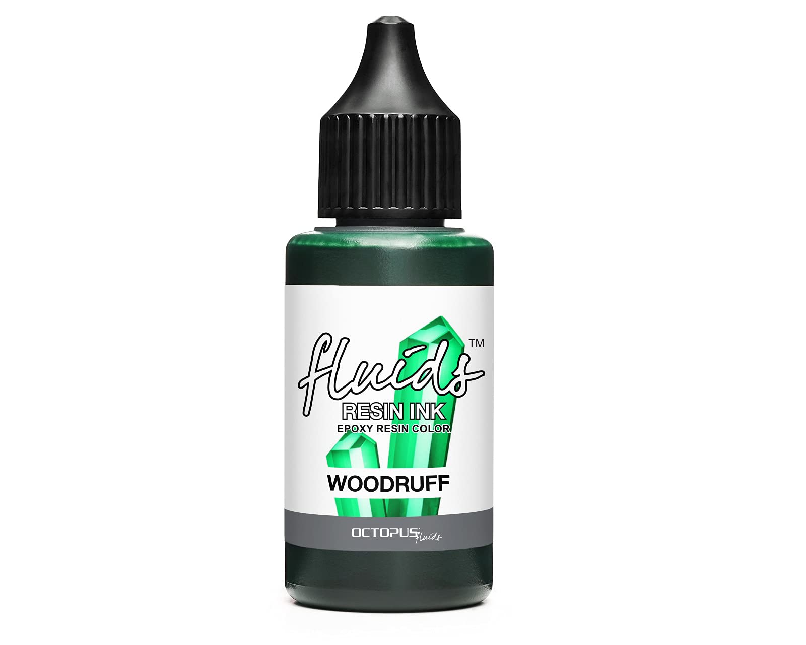 Octopus Fluids Resin Ink Woodruff, Alcohol Ink for Epoxy Resin and UV Resin, epoxy Resin Colour Translucent for Resin Art, Resin dye Liquid, 30 ml, Green