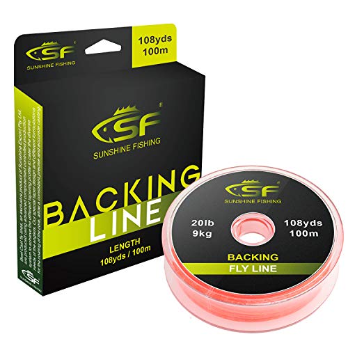 SF Braided Fly Fishing Trout Line Backing Line 20LB 100m/108yds Orange