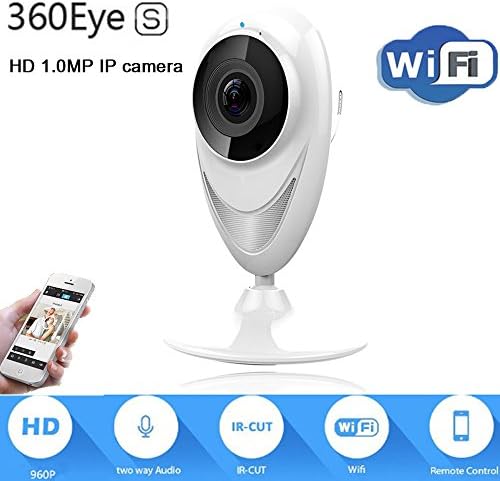 Baby Monitor Stand Panoramic IP Video Camera 180 with P2P Day and Night Vision 2 Way Audio, Support IOS Android Devices,