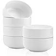 Kanwone Porcelain Bowl Set - 32 Ounce for Cereal, Salad and Soup, Bowls for Kitchen, Microwave and Dishwasher Safe - Set of 6, White