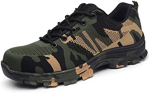 Steel Toe Safety Shoes, Mens Womens Safety Boots Breathable and Light Weight Anti-Smashing Work Trainers Sport Sneaker