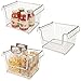 mDesign Stackable Metal Basket for Kitchen Storage - Large Wire Farmhouse Bin Basket w/Handles for Pantry - Stacking Wire Basket Organizer for Food, Drinks - Hyde Collection, 3 Pack, Satin