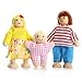 PUCKWAY Kids Girls Lovely Happy Dolls Family Playset Wooden Figures Set of 7 People for Children Dollhouse Pretend Gift
