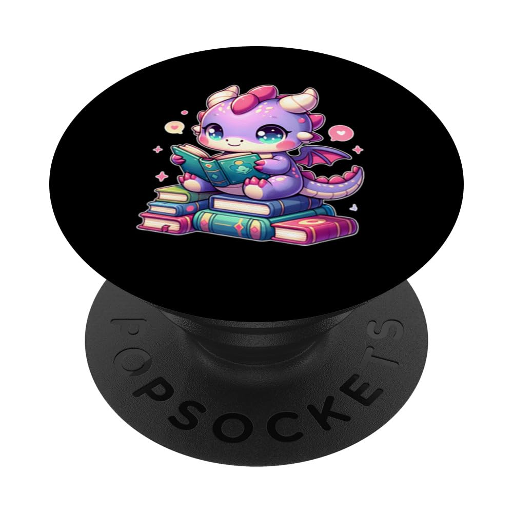 I am the book dragon Bookworm Reading Book Lover PopSockets Swappable PopGrip